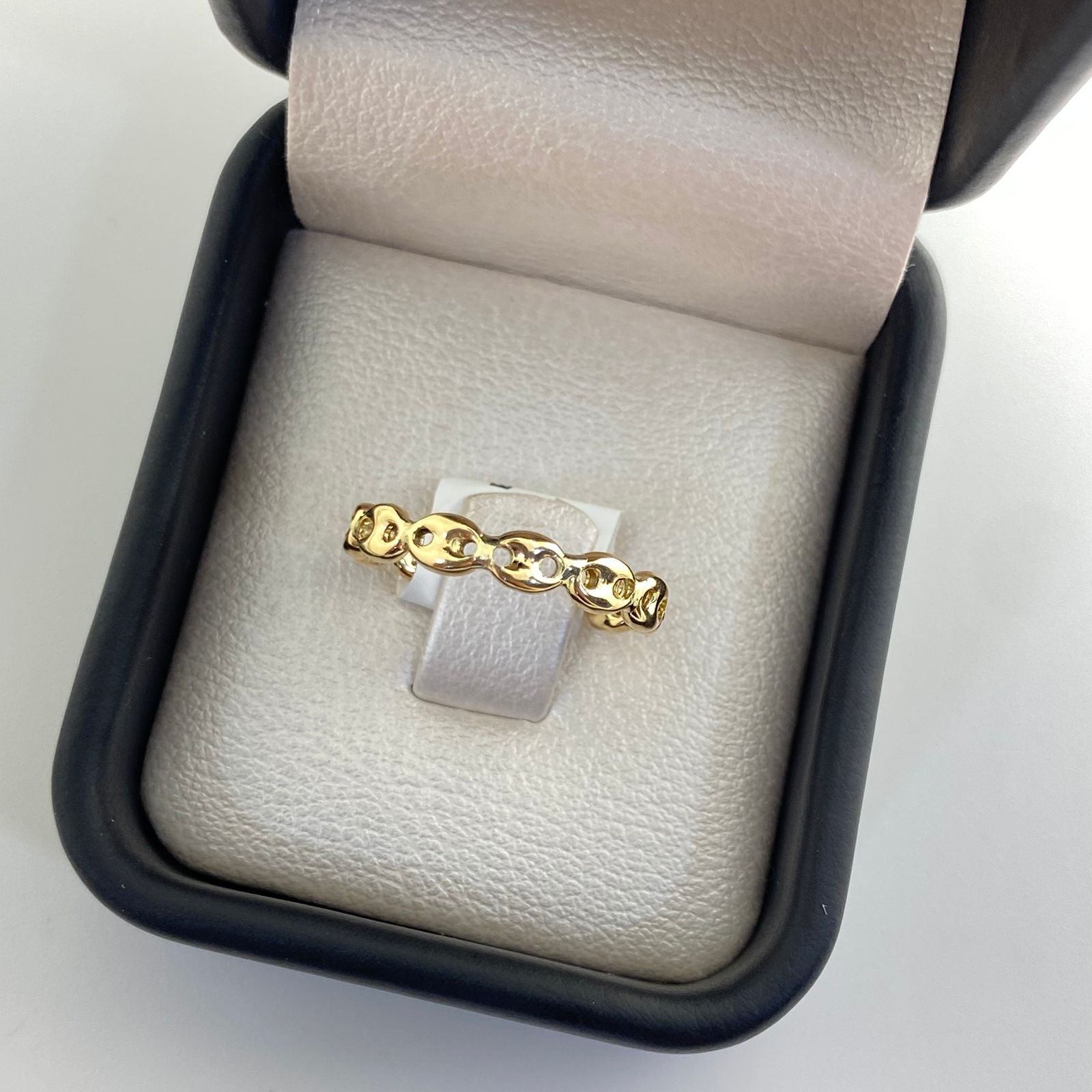 Anillo gc diamantado Oro amarillo 18k / Talla 4 1/4 / 1,15 Gr