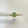 Anillo centro cuadro casting verde Oro amarillo 18k / Talla 6 34 / 2,4 Gr