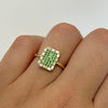 Anillo centro cuadro casting verde Oro amarillo 18k / Talla 6 34 / 2,4 Gr