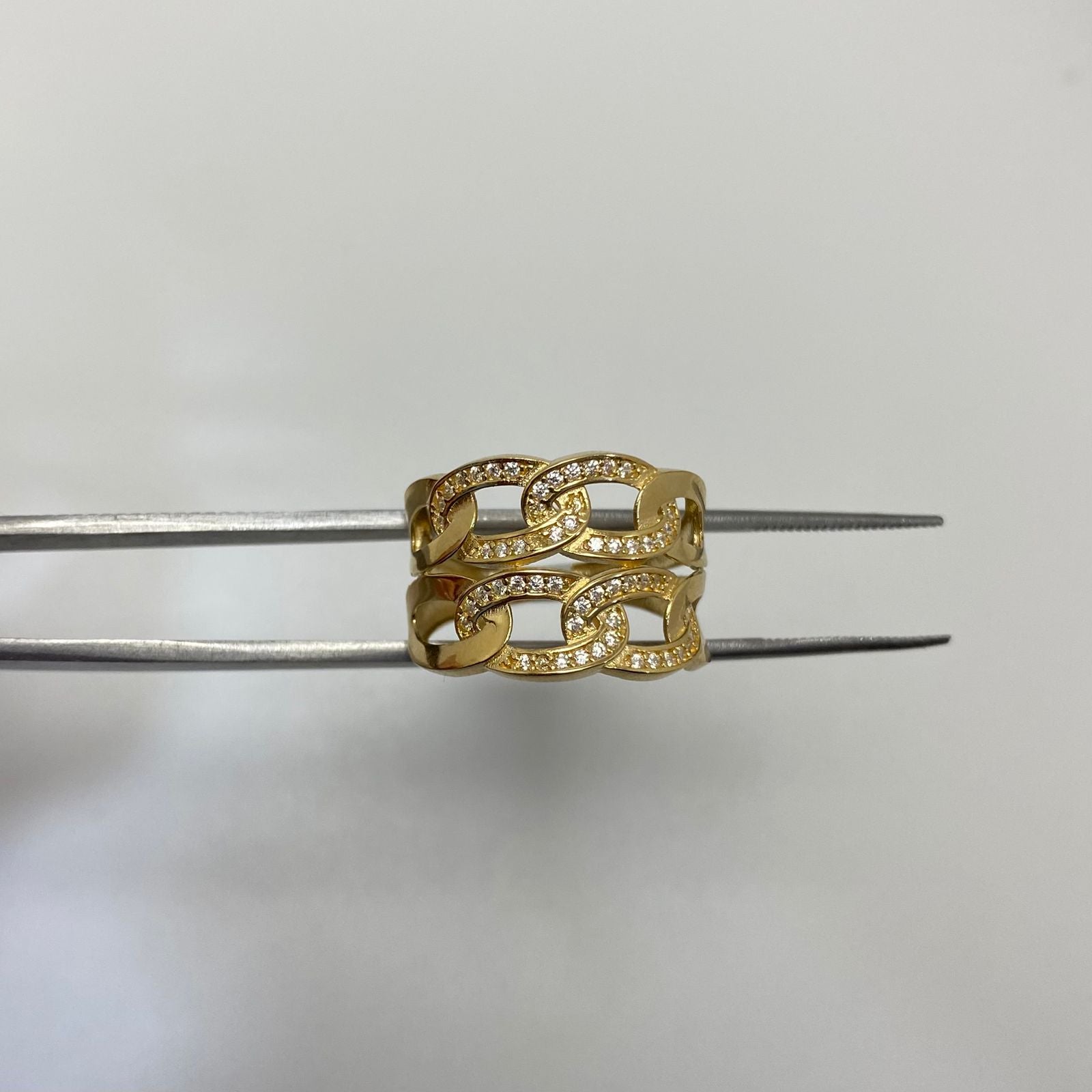 Anillo doble cubano casting Oro amarillo 18k / Talla 7 / 3,65 Gr