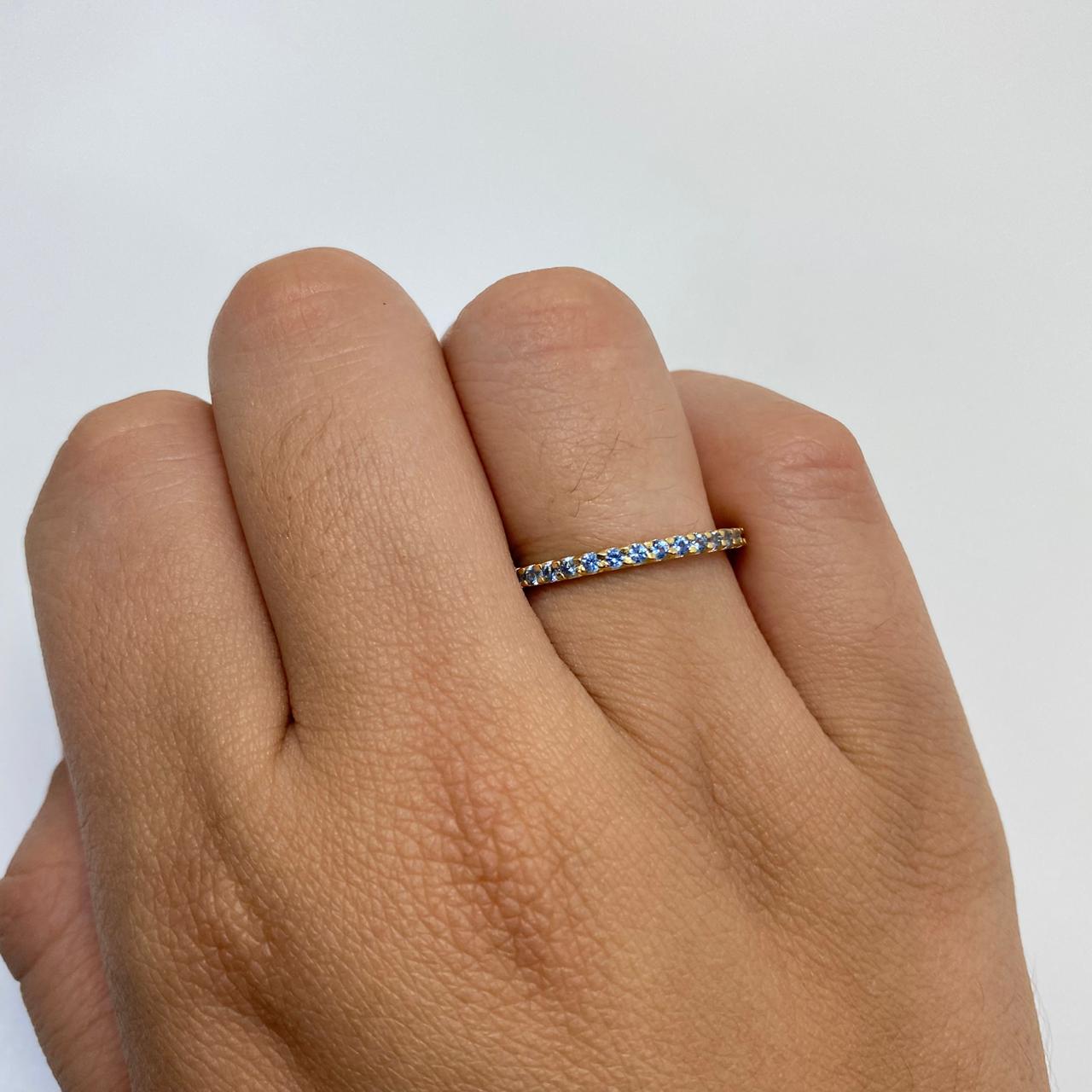 Anillo churumbela casting turquesa Oro amarillo 18k / Talla 6 3/4 / 1,45 Gr