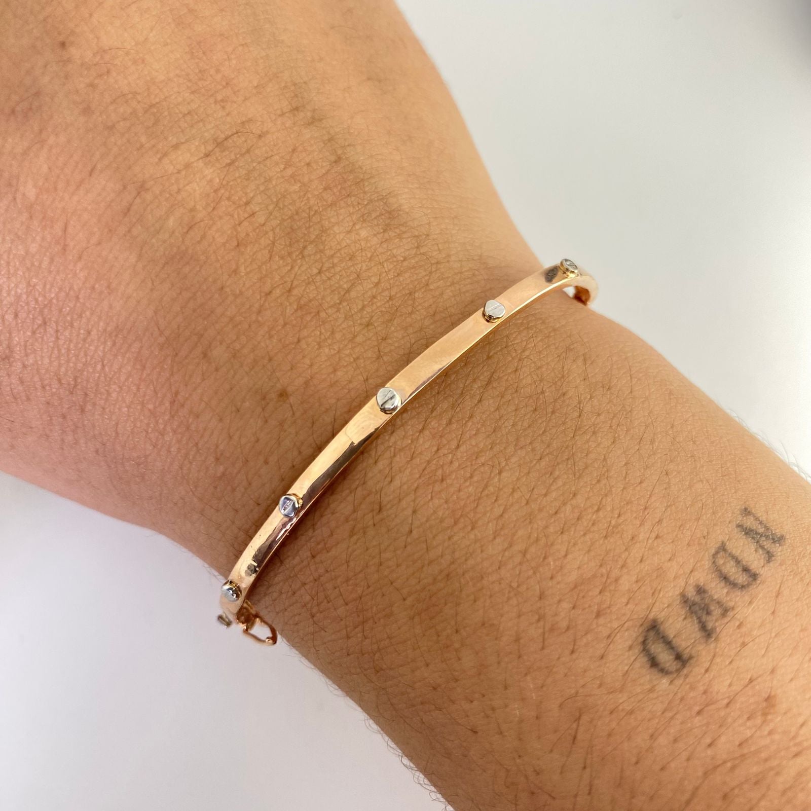 Aro sello Oro blanco y Oro rosa 18k 6,6 Gr / 17,5 Cm
