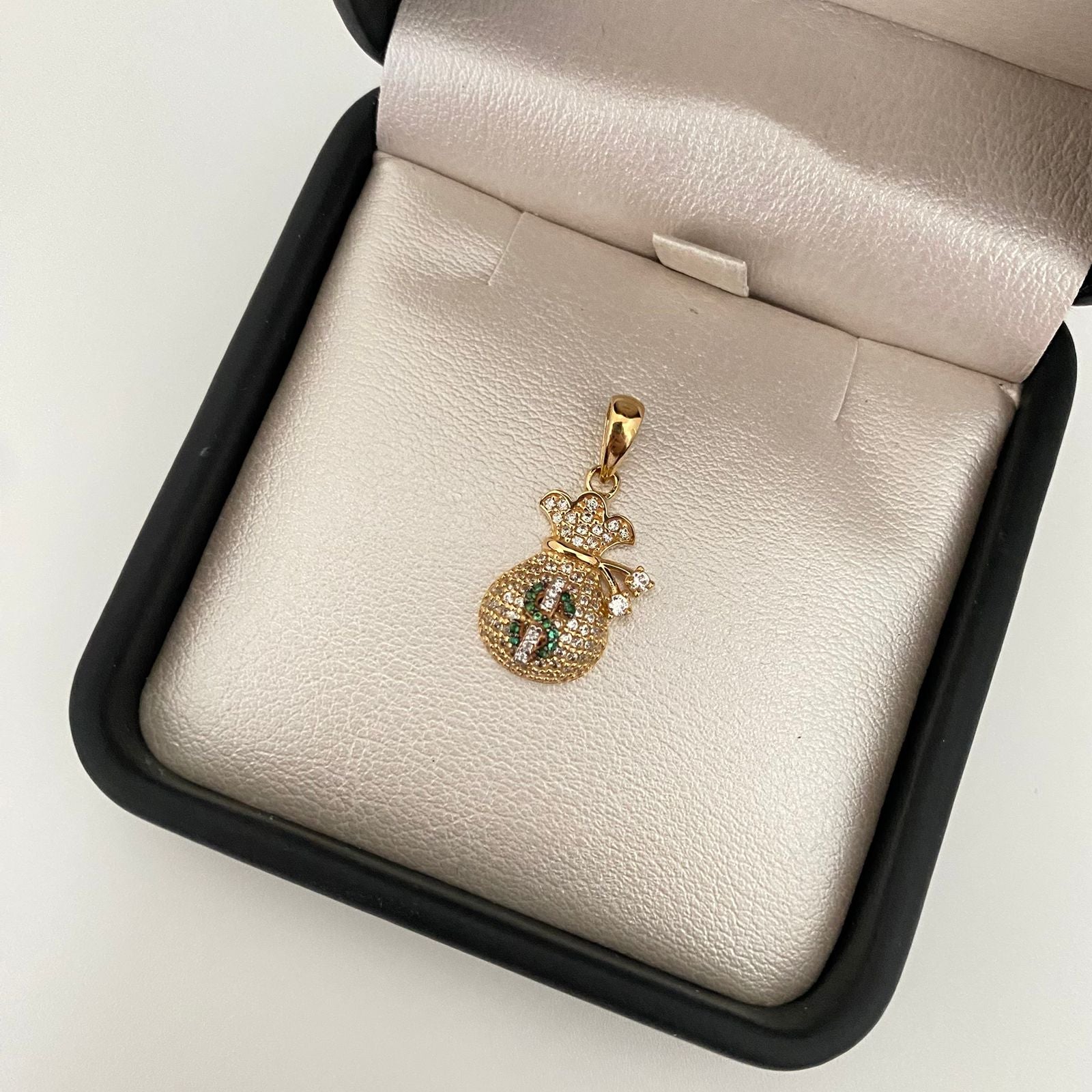 Dije bolsa dinero casting Oro amarillo 18k 2,85 Gr / 2,2 Cm