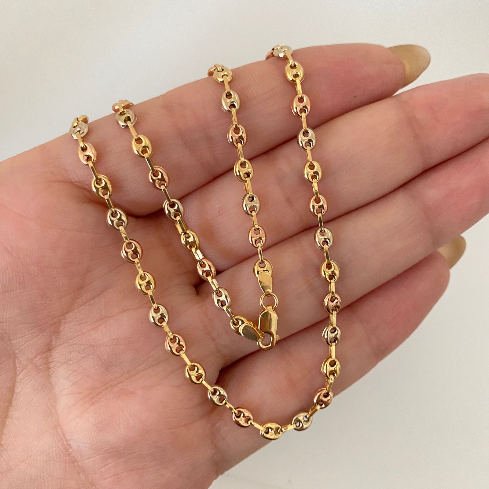 Cadena baby gc Tres oros 18k 6,65 Gr / 3,5 mm / 60 Cm Broche 0,40
