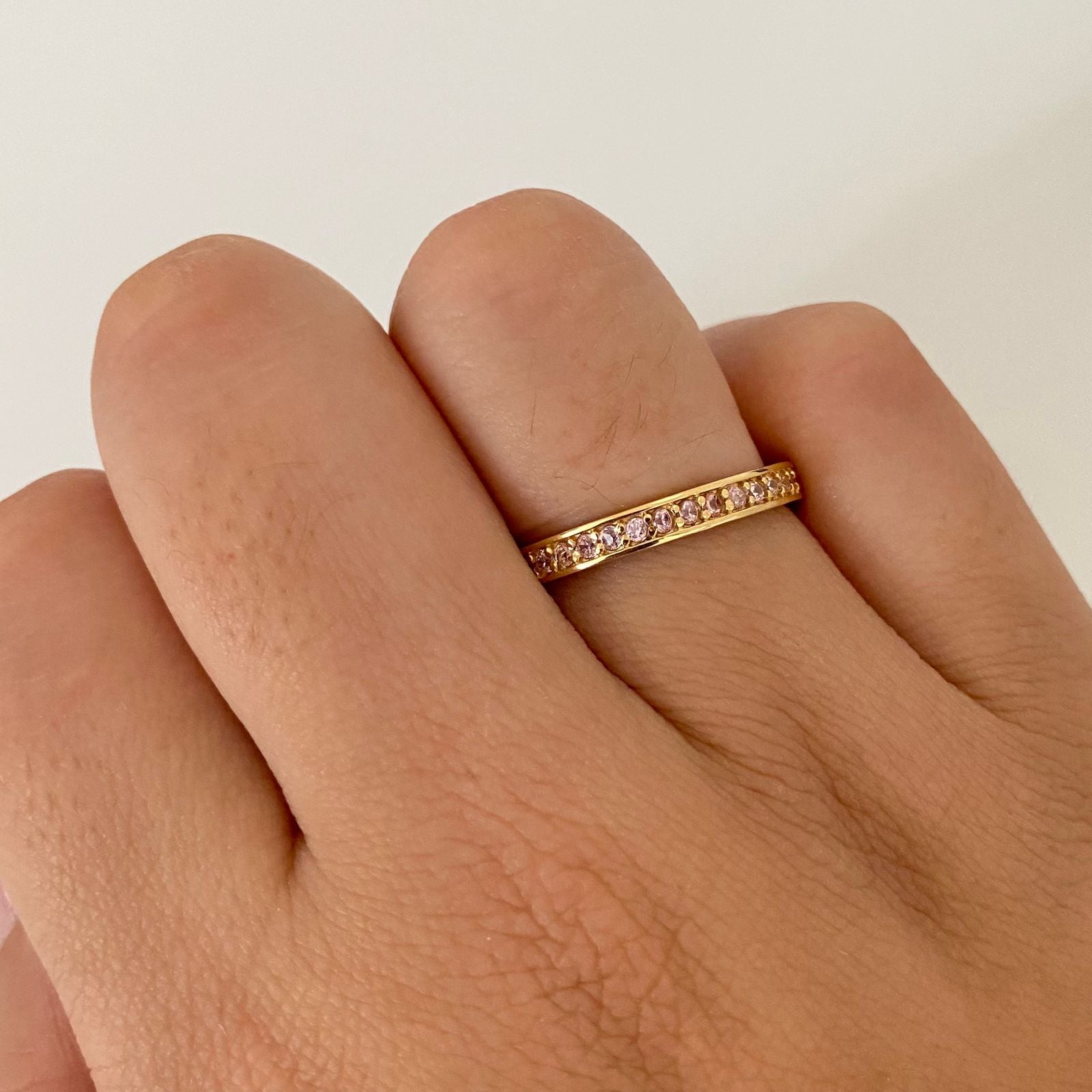 Anillo casting rosa Oro amarillo 18k / Talla 8 1/4 / 2,55 Gr