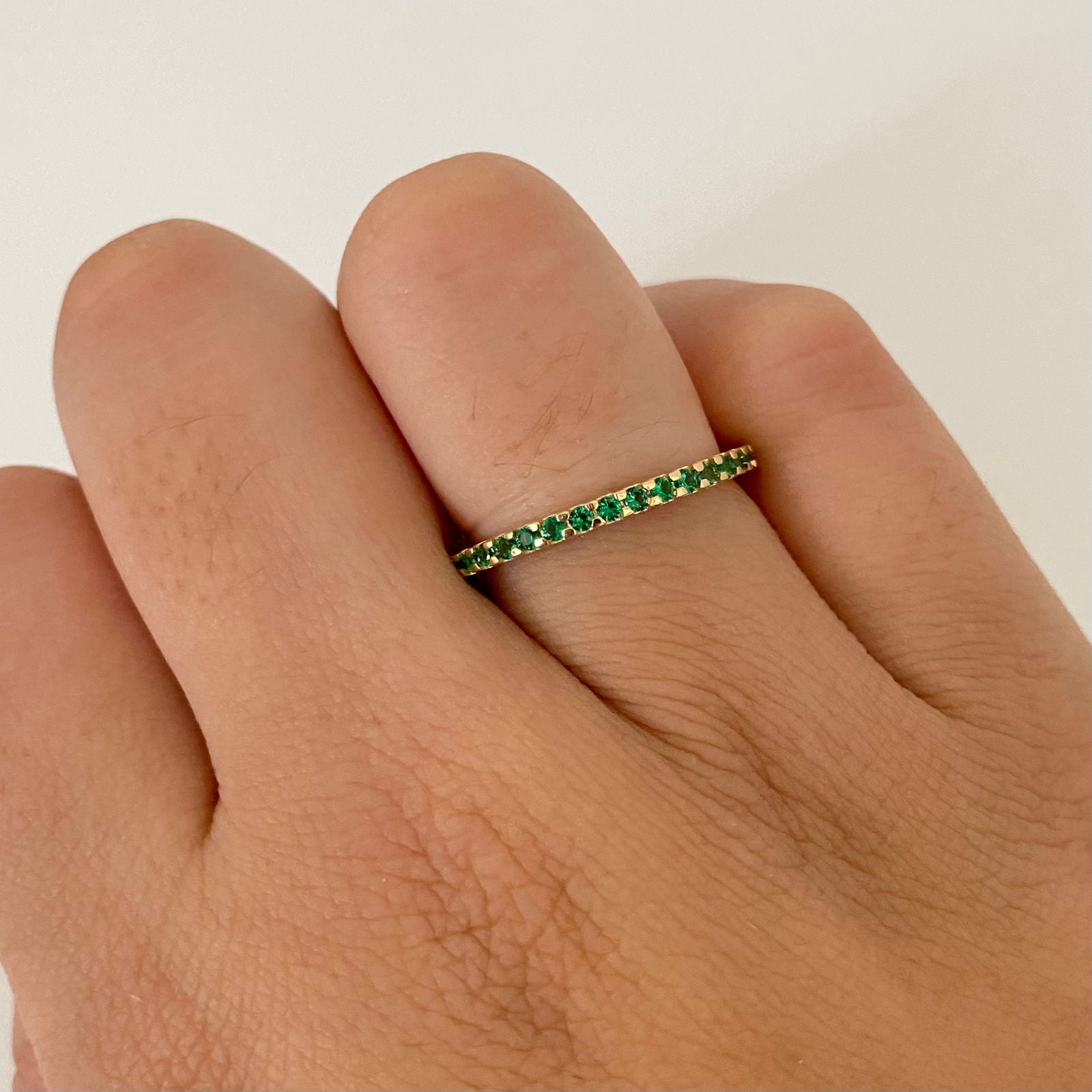 Anillo casting verde Oro amarillo 18k / Talla 6 3/4 / 1,4 Gr