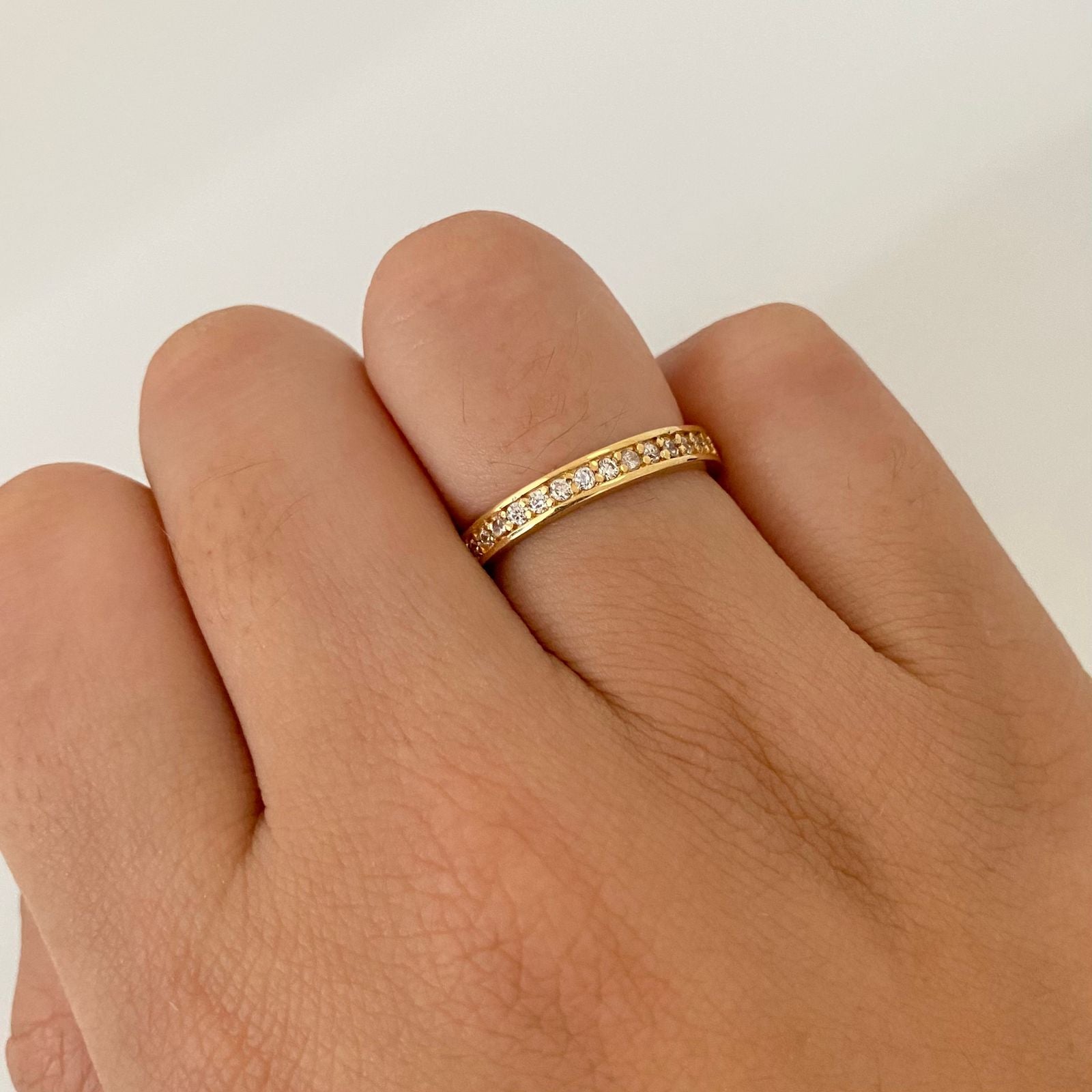 Anillo casting blanco Oro amarillo 18k / Talla 6 1/2 / 2,55 Gr