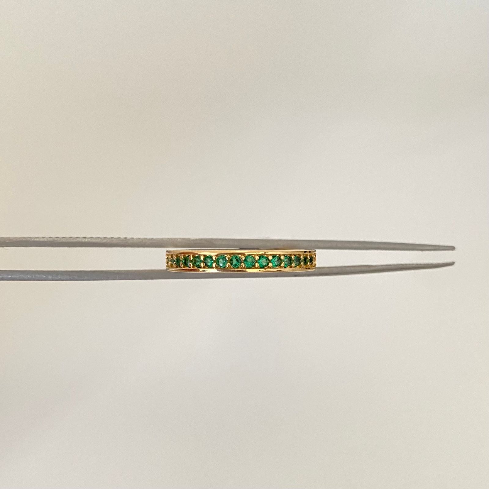 Anillo casting verde Oro amarillo 18k / Talla 6 1/4 / 2,55 Gr