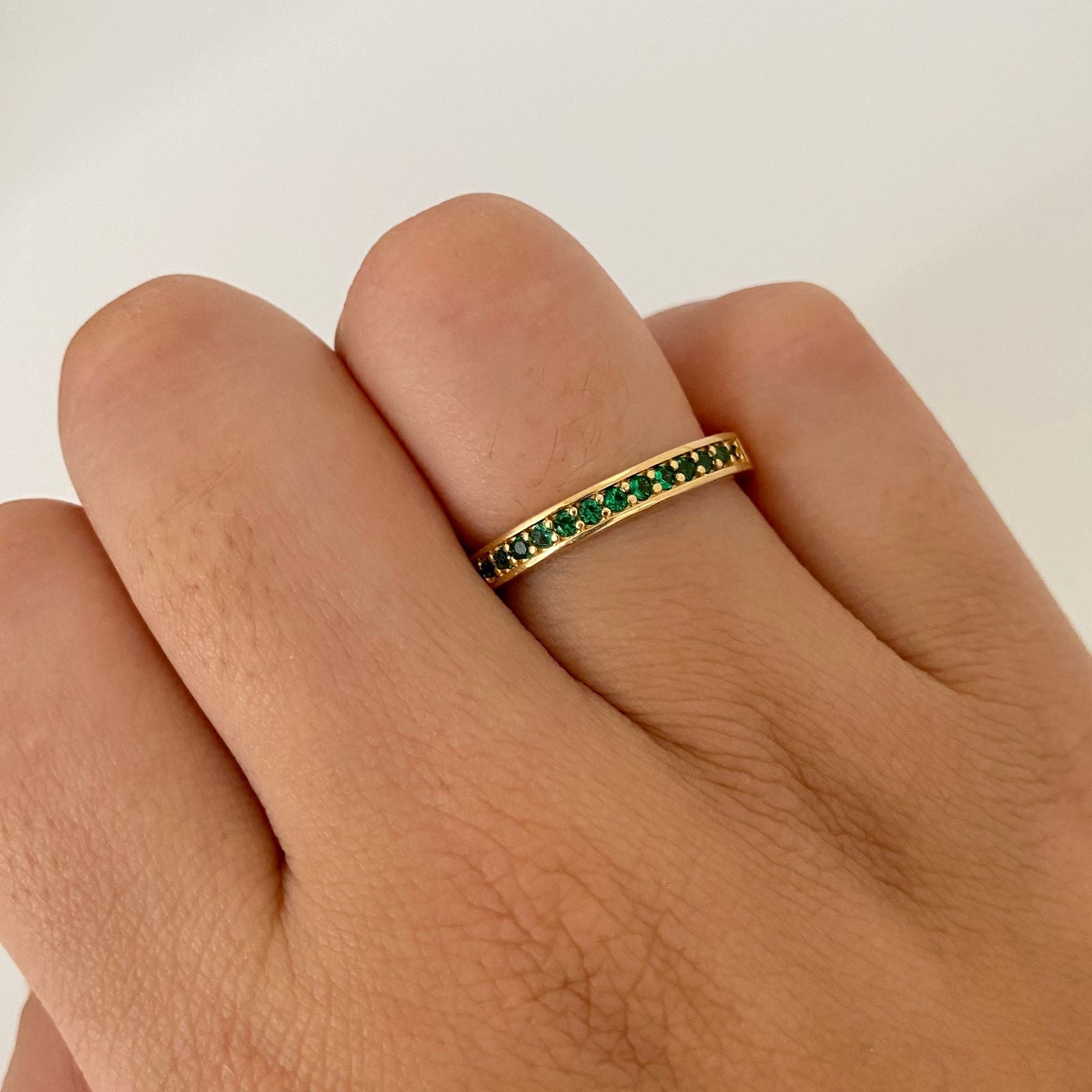 Anillo casting verde Oro amarillo 18k / Talla 7 1/2 / 2,8 Gr