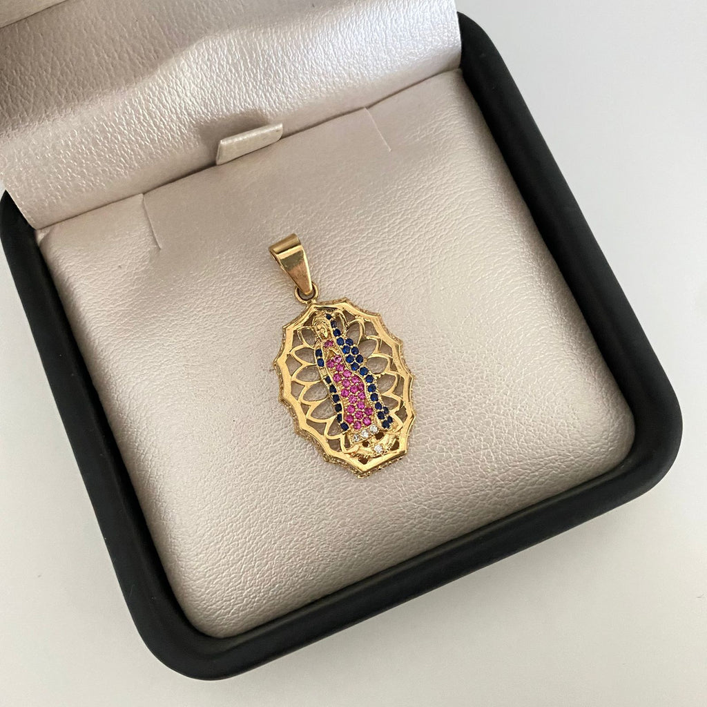 Dije silueta virgen guadalupe casting Oro amarillo 18k 4,1 Gr / 3,3 Cm