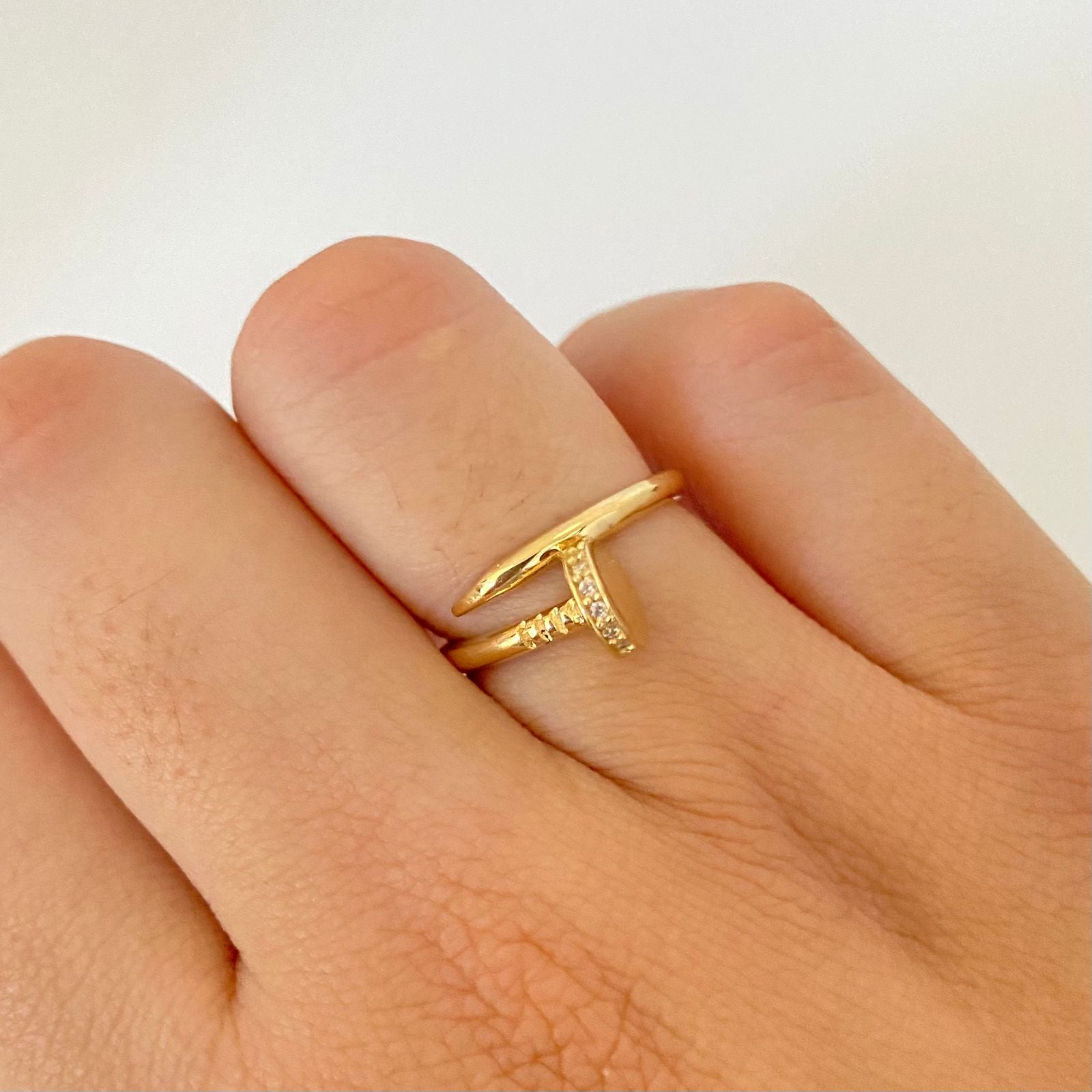 Anillo clavo casting Oro amarillo 18k / Talla 7 / 3,25 Gr