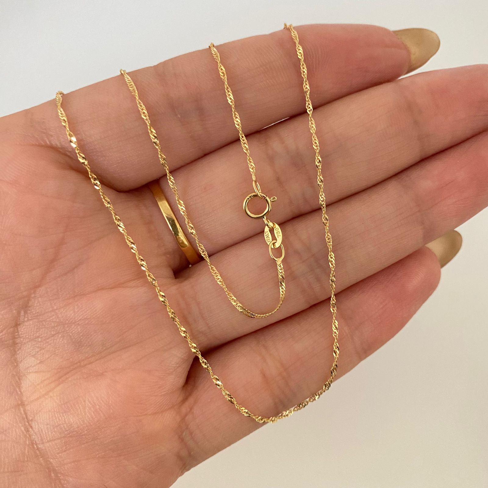 Cadena It singapur Oro amarillo 18k 1,15 Gr / 1,0 mm / 50 Cm