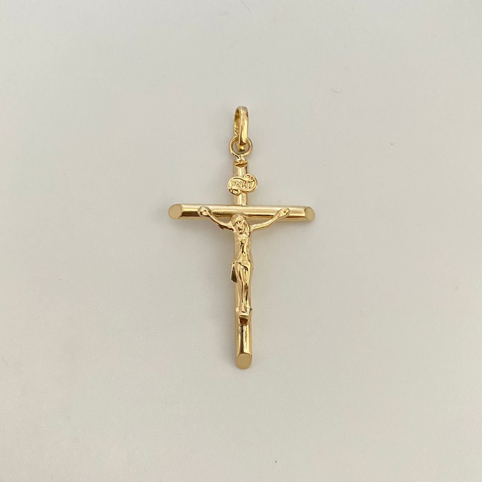 Dije cruz cristo liso Oro amarillo 18k 1,85 Gr / 5,0 Cm