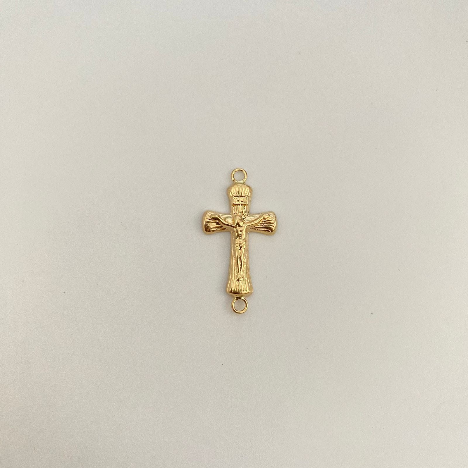 Herraje cruz cristo diamantado Oro amarillo 18k 0,75 Gr / 2,5 Cm