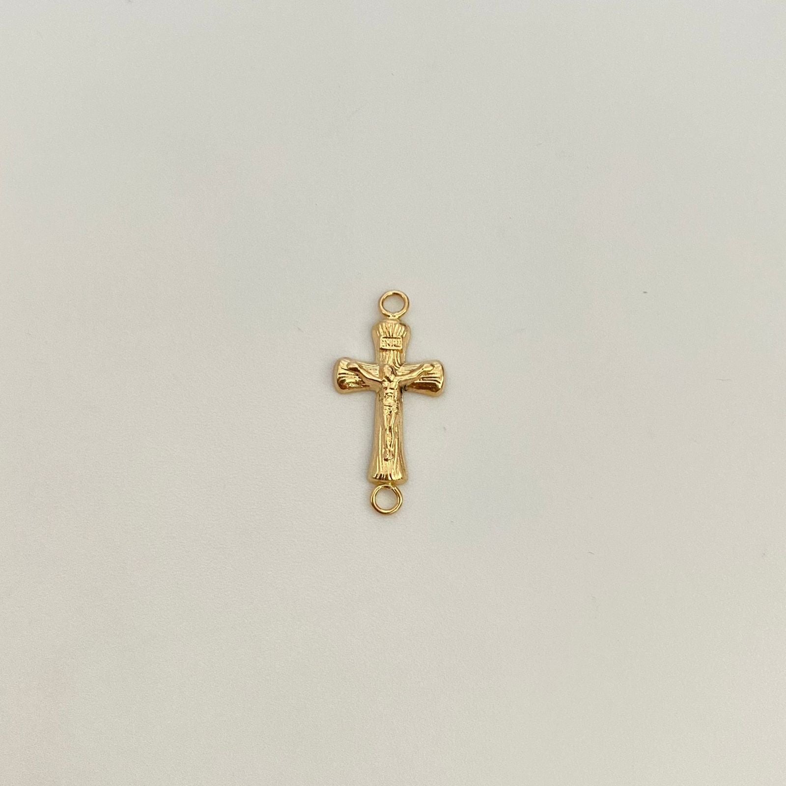Herraje cruz cristo diamantado Oro amarillo 18k 0,5 Gr / 2,0 Cm
