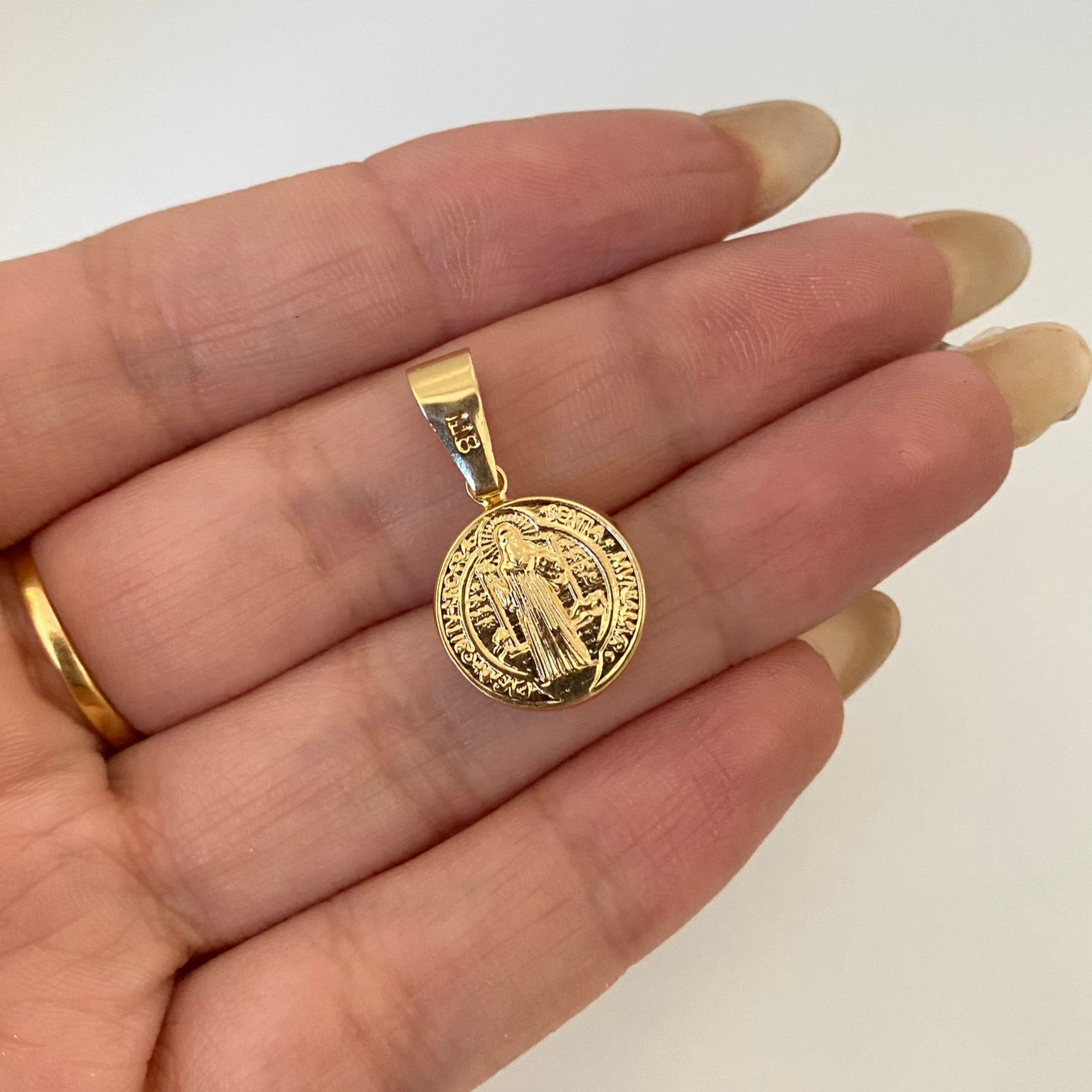 Dije san benito Oro amarillo 18k 1,0 Gr / 2,5 Cm