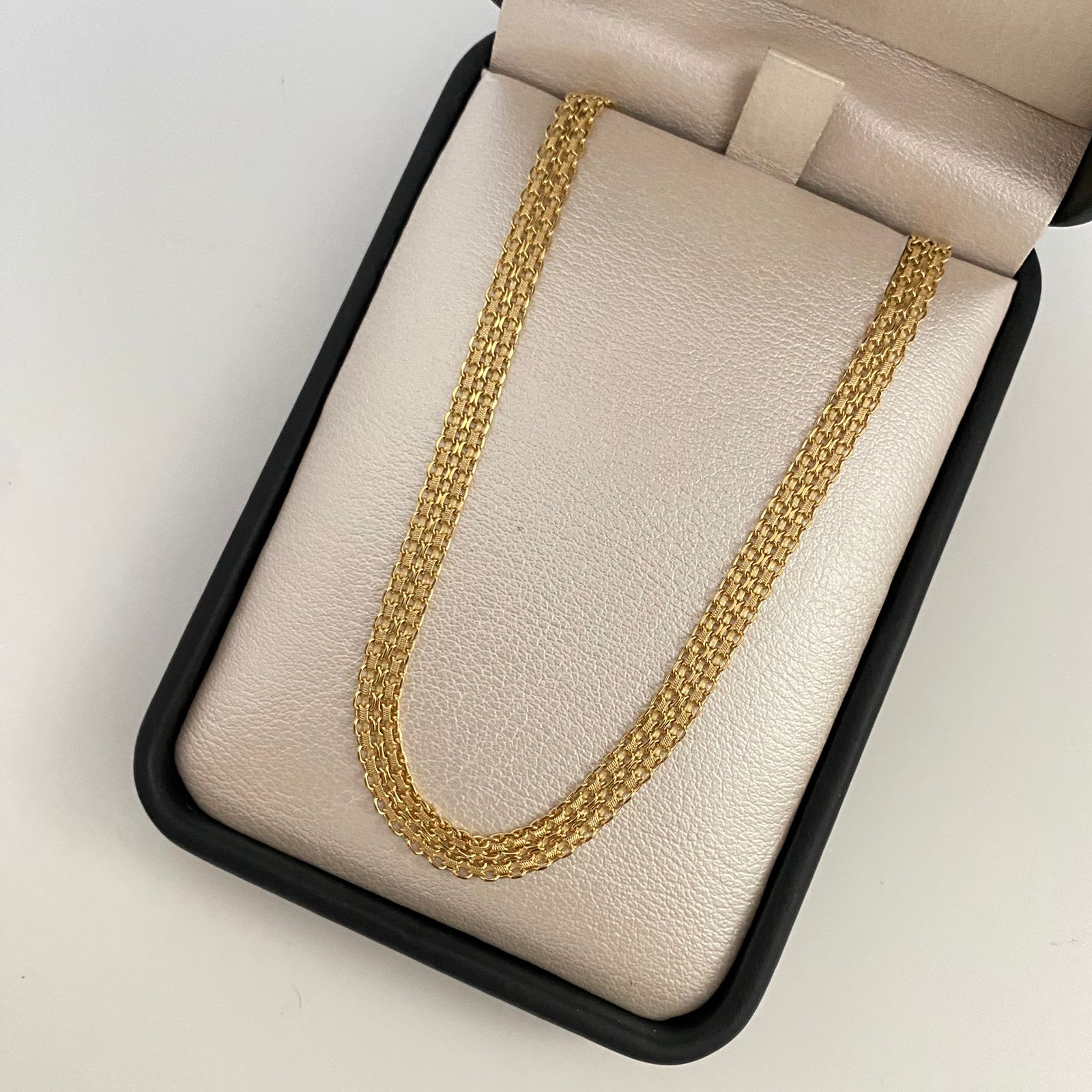 Cadena It china doble carril  Oro amarillo 18k +1 / 13,1 Gr / 4,8 mm / 50 Cm
