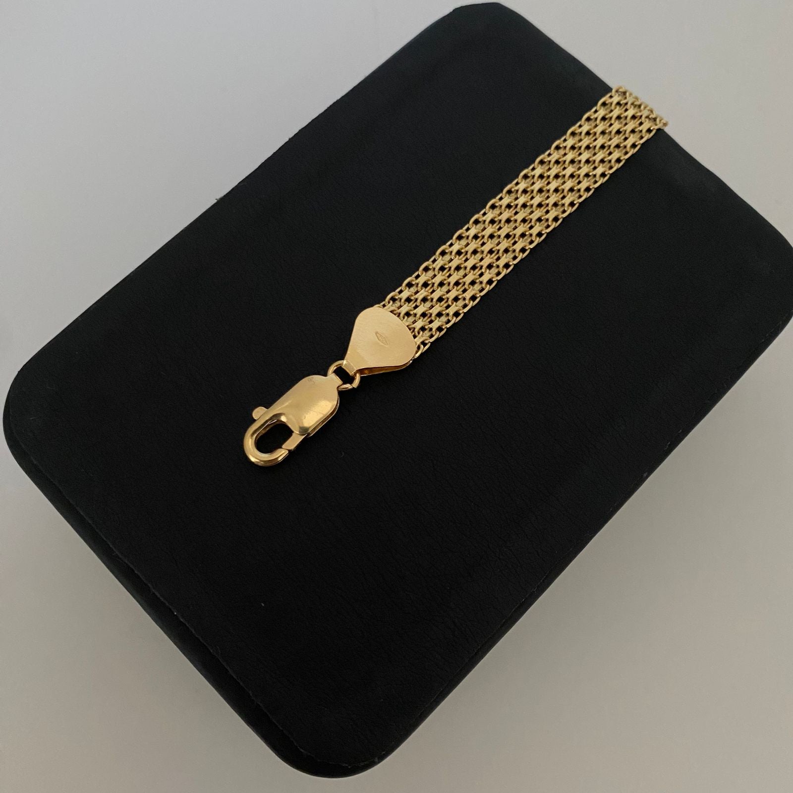 Pulso It chino triple carril Oro amarillo 18k +1 / 14,15 Gr / 9,4 mm / 21 Cm