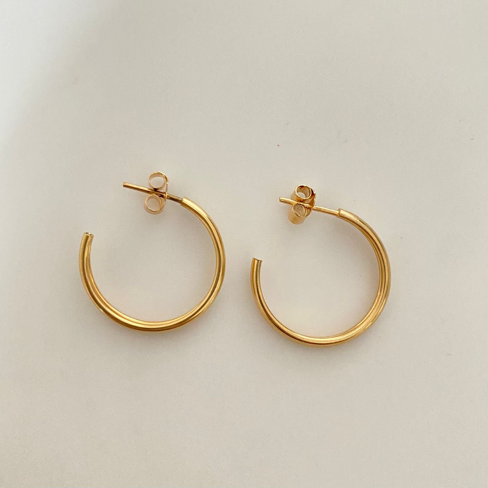 Candonga redonda lisa Oro amarillo 18k 2,45 Gr / 2,0 Cm