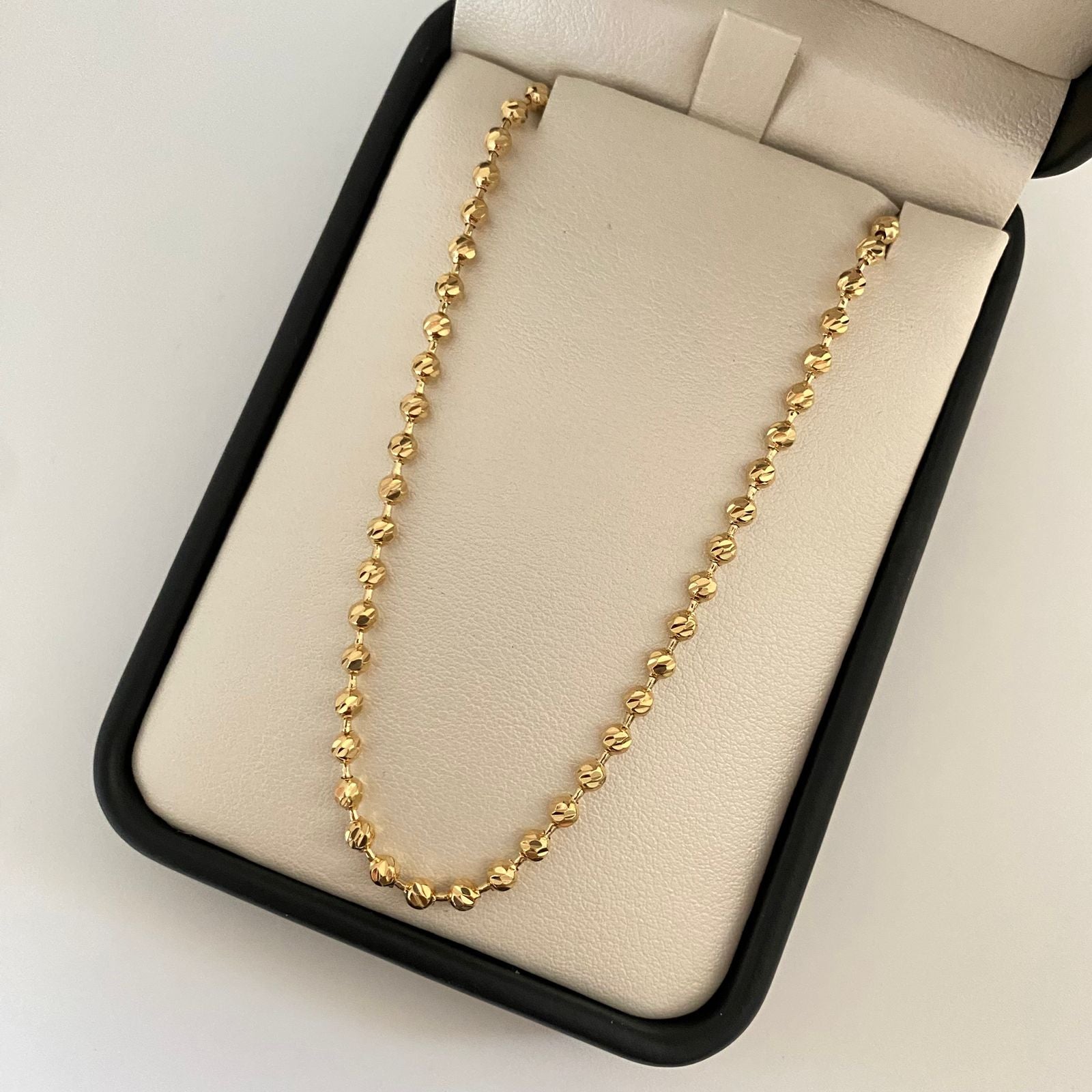 Cadena militar balin diamantado #3 Oro amarillo 18k +1 / 17,45 Gr / 60 cm Broche 0,60