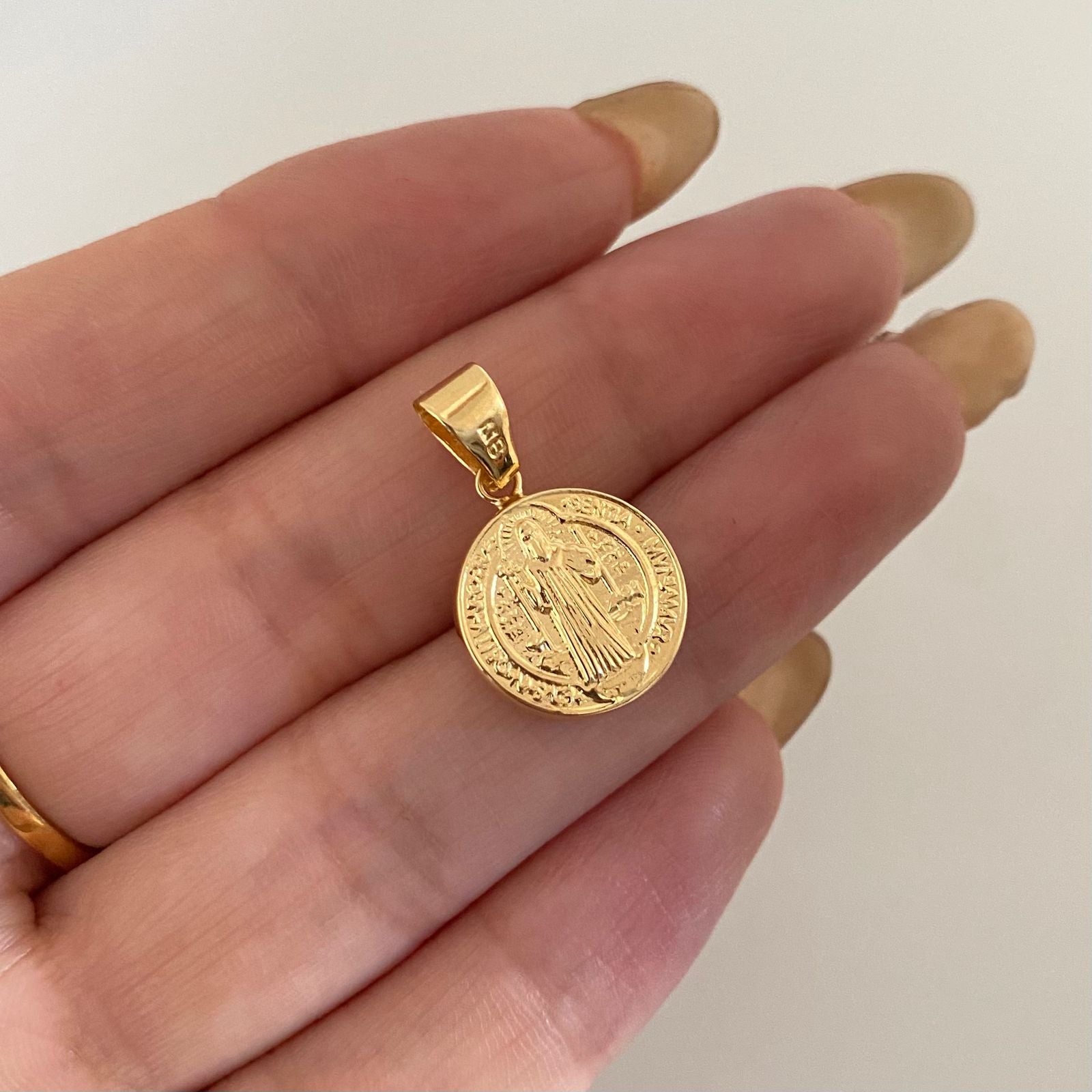 Dije san benito Oro amarillo 18k 1,25 Gr / 2,4 Cm