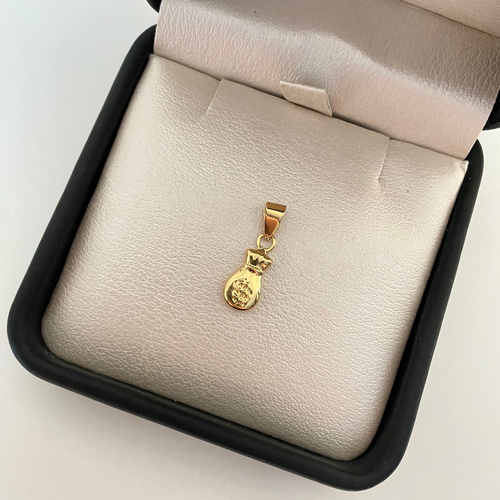Dije bolsa dinero Oro amarillo 18k 0,55 Gr / 2,0 Cm