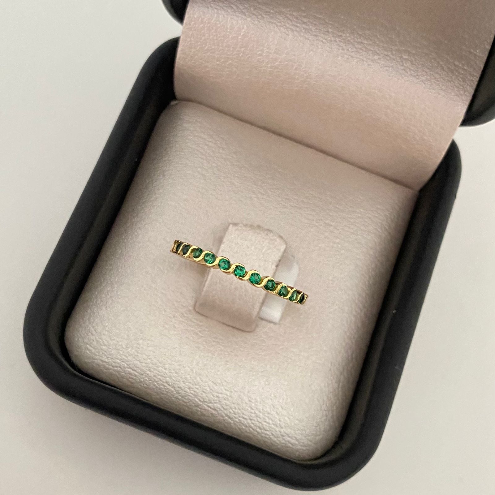 Anillo churumbela casting verde Oro amarillo 18k / Talla 6 1/4 / 1,8 Gr