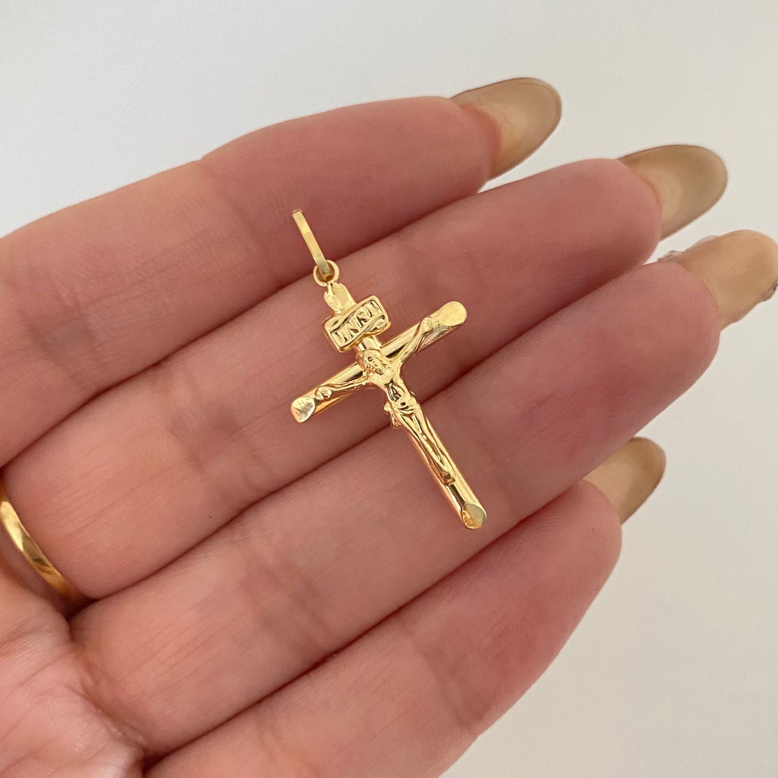 Dije cruz cristo Oro amarillo 18k 1,05 Gr / 3,3 Cm