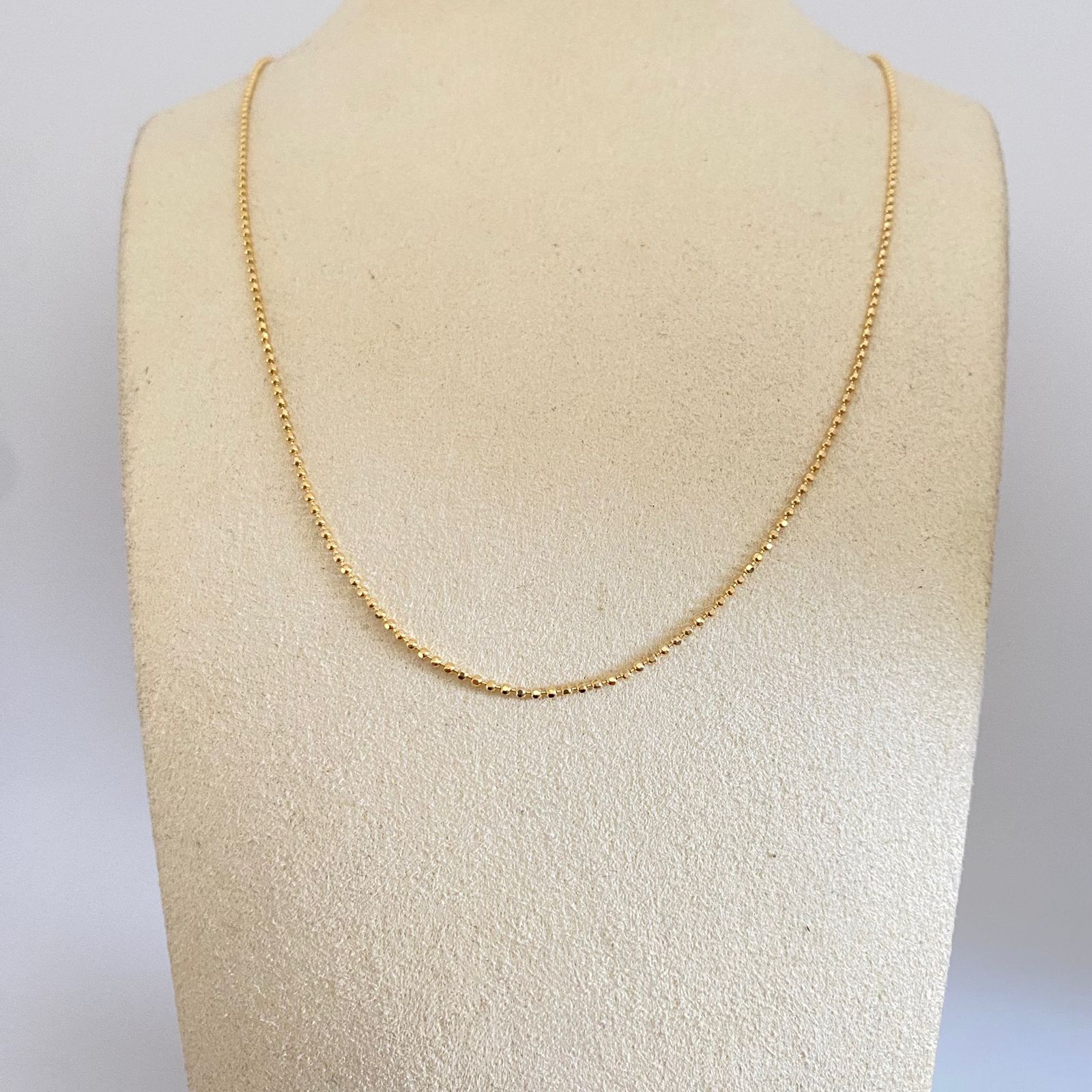 Cadena It mini militar diamantada Oro amarillo 18k +1 / 2,4 Gr / 1,15 mm / 40 Cm