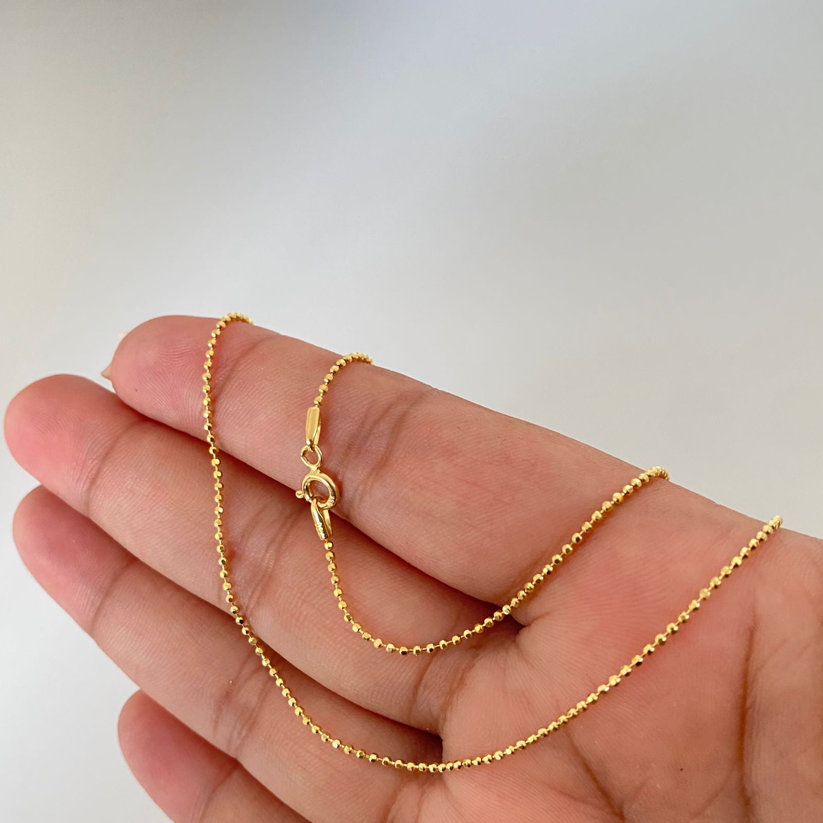 Cadena It mini militar diamantada Oro amarillo 18k +1 / 2,4 Gr / 1,15 mm / 40 Cm