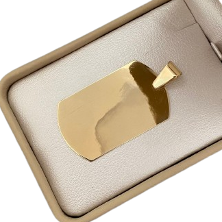Dije placa lisa para personalizar (POR FABRICACION) Oro amarillo 18k 9,1 Gr / 5,0 Cm