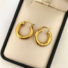 Candonga troquel lisa doble linea Oro amarillo 18k 6,20 Gr / 3,0 Cm