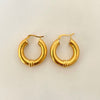 Candonga troquel lisa doble linea Oro amarillo 18k 6,20 Gr / 3,0 Cm