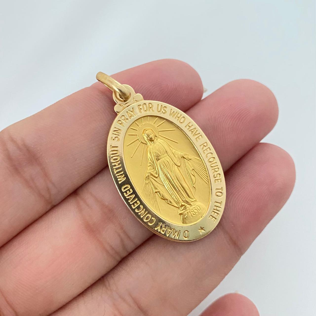 Dije It virgen milagrosa Oro amarillo 18k +1 / 7,25 Gr / 4,1 Cm