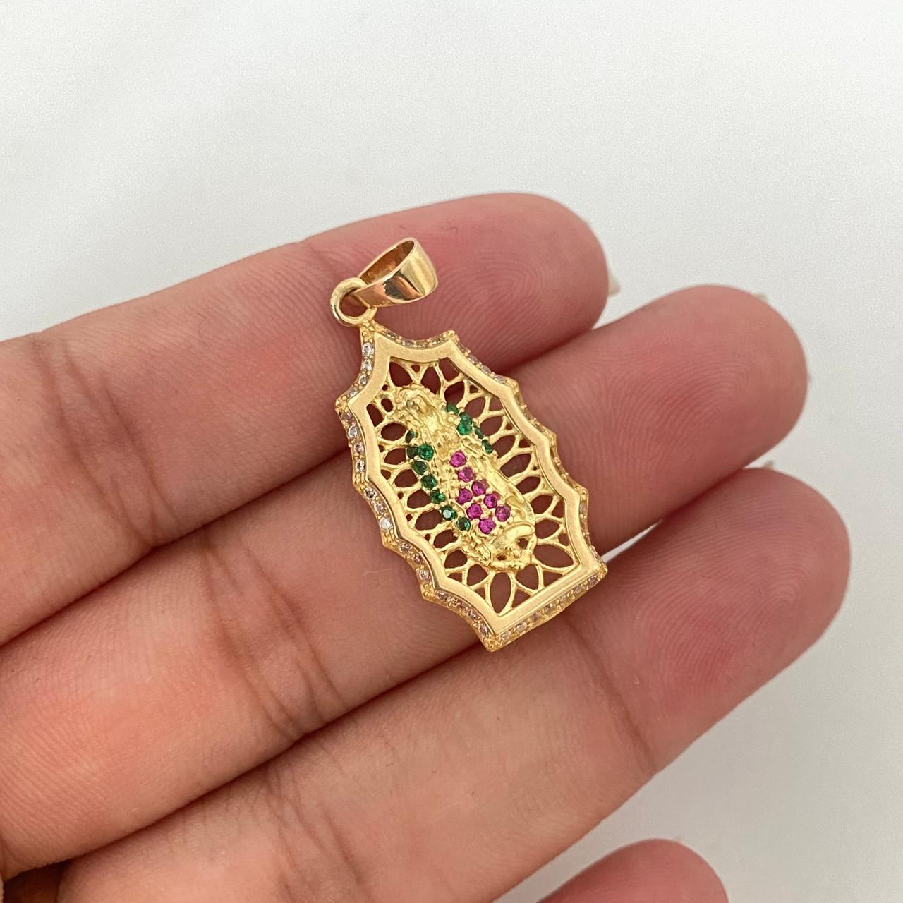 Dije silueta virgen guadalupe casting Oro amarillo 18k 3,1 Gr / 3,0 Cm