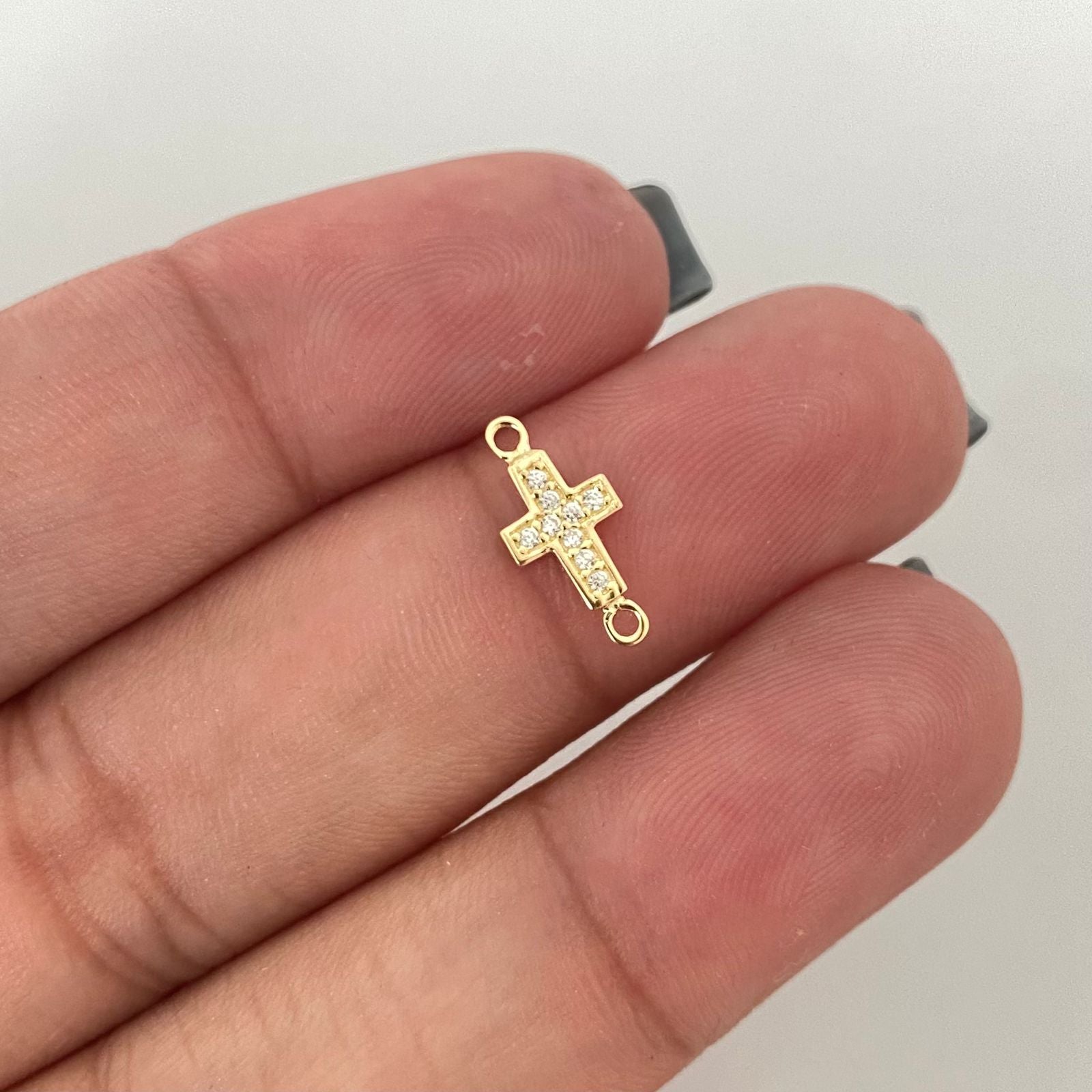 Herraje mini cruz casting Oro amarillo 18k 0,30 Gr / 1,2 Cm