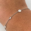 Pulso It Circulos Circon Oro blanco 18k +2 / 2,15 Gr / 1,1 mm / 20,4 Cm