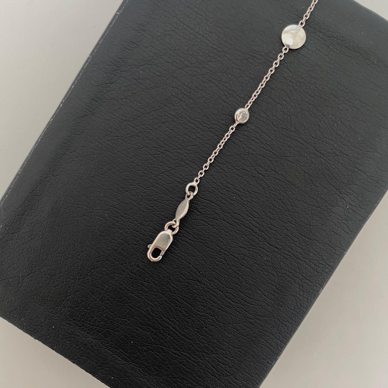 Pulso It piedras blancas y circulos Oro blanco 18k +3 / 2,2 Gr / 20 Cm