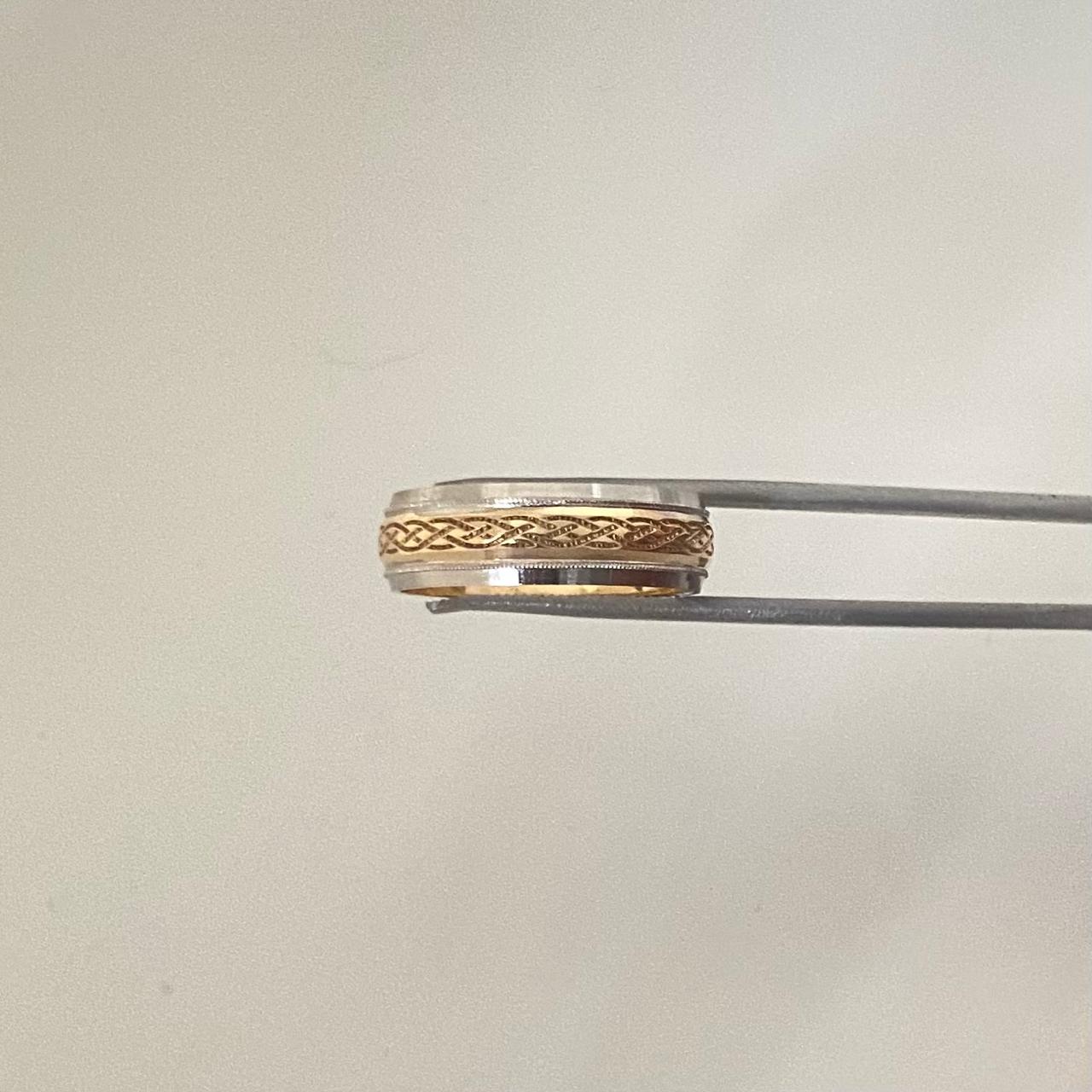 Anillo Argollas de matriomonio espigas (POR FABRICACIÓN) Oro amarillo y Oro blanco 18k / Talla 6/9 / 7,35 Gr