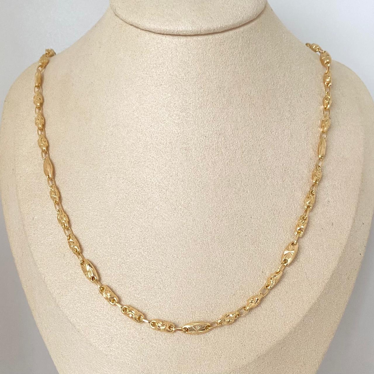 Cadena rustica diamantada Oro amarillo 18k 16,00 Gr / 4,5 mm / 60 Cm Broche 0,60