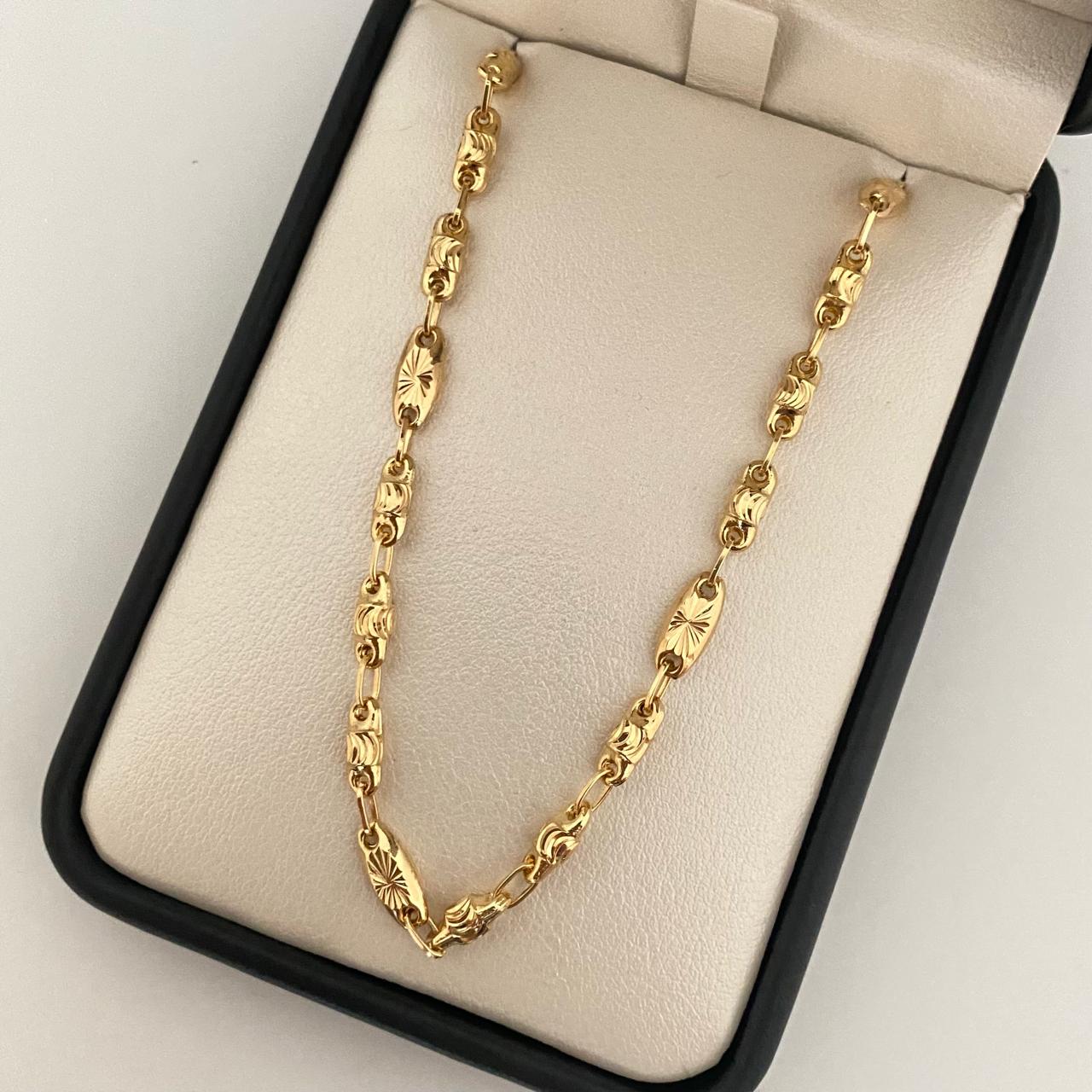 Cadena rustica diamantada Oro amarillo 18k 16,00 Gr / 4,5 mm / 60 Cm Broche 0,60