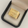 Anillo salmo 91 fondo diamantado (POR FABRICACIÓN) Oro amarillo 18k / Talla 13 1/2 / 8,70 Gr
