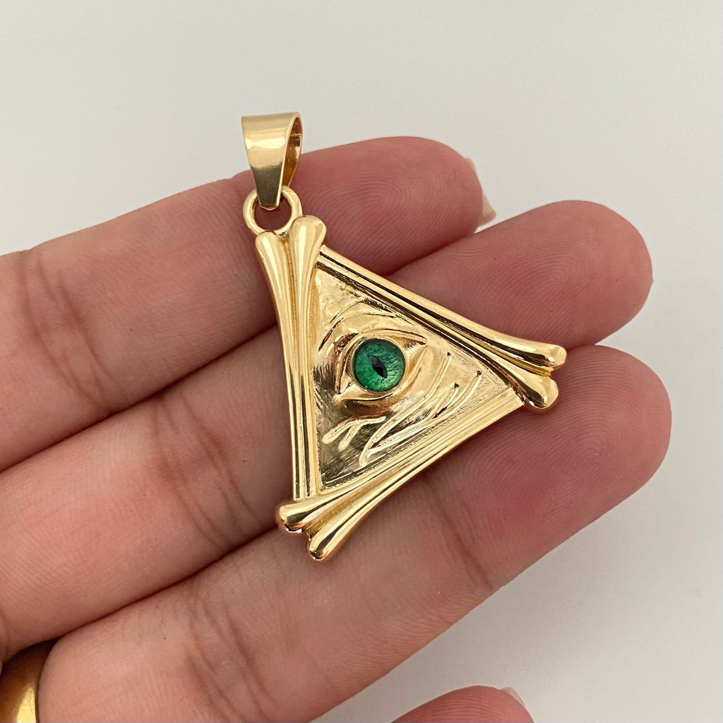 Dije triangulo ojo (POR FABRICACIÓN) Oro amarillo 18k 14,95 Gr / 4,0 Cm