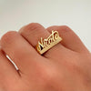 Anillo nombre Nicole (POR FABRICACIÓN) Oro amarillo 18k / Talla 7 1/2 / 5,55 Gr