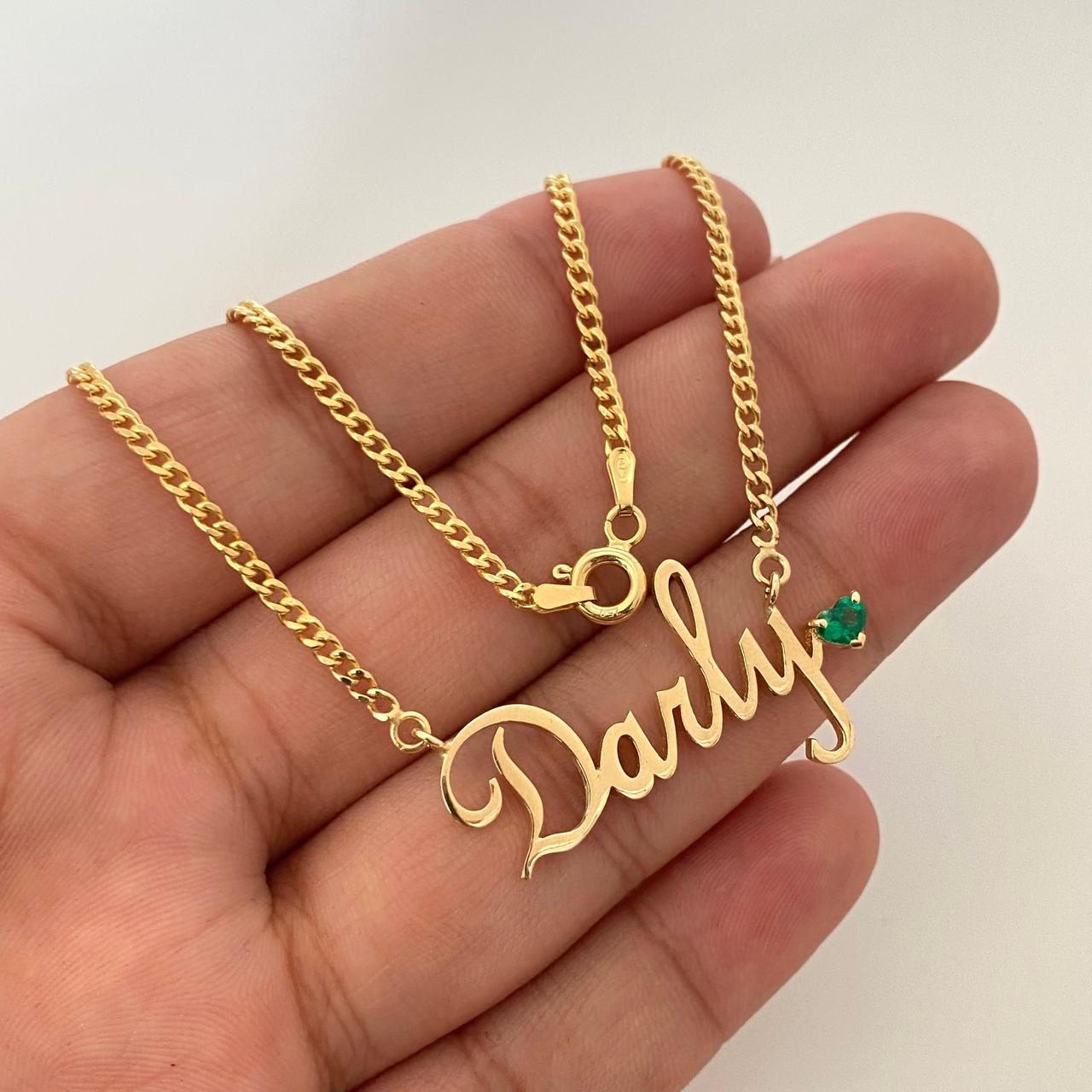 Herraje nombre Darly (POR FABRICACIÓN) Oro amarillo 18k 3,45 Gr