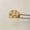 Anillo herradura caballo circones blancos esmeraldas (POR FABRICACIÓN) Oro amarillo 18k / Talla 11 / 8,55 Gr