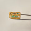 Anillo nombre Maria esmeraldas circones blancos (POR FABRICACIÓN) Oro amarillo 18k / Talla 10 / 10,45 Gr