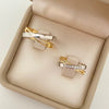 Argollas de matrimonio helices diamantes blancos Oro amarillo y Oro blanco 18k / Talla 7/11 / 11,80 Gr