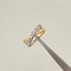 Argollas de matrimonio helices diamantes blancos Oro amarillo y Oro blanco 18k / Talla 7/11 / 11,80 Gr