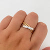 Argollas de matrimonio helices diamantes blancos Oro amarillo y Oro blanco 18k / Talla 7/11 / 11,80 Gr